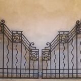 Grilles portail portes anciennes fer forgé XX° Art Déco