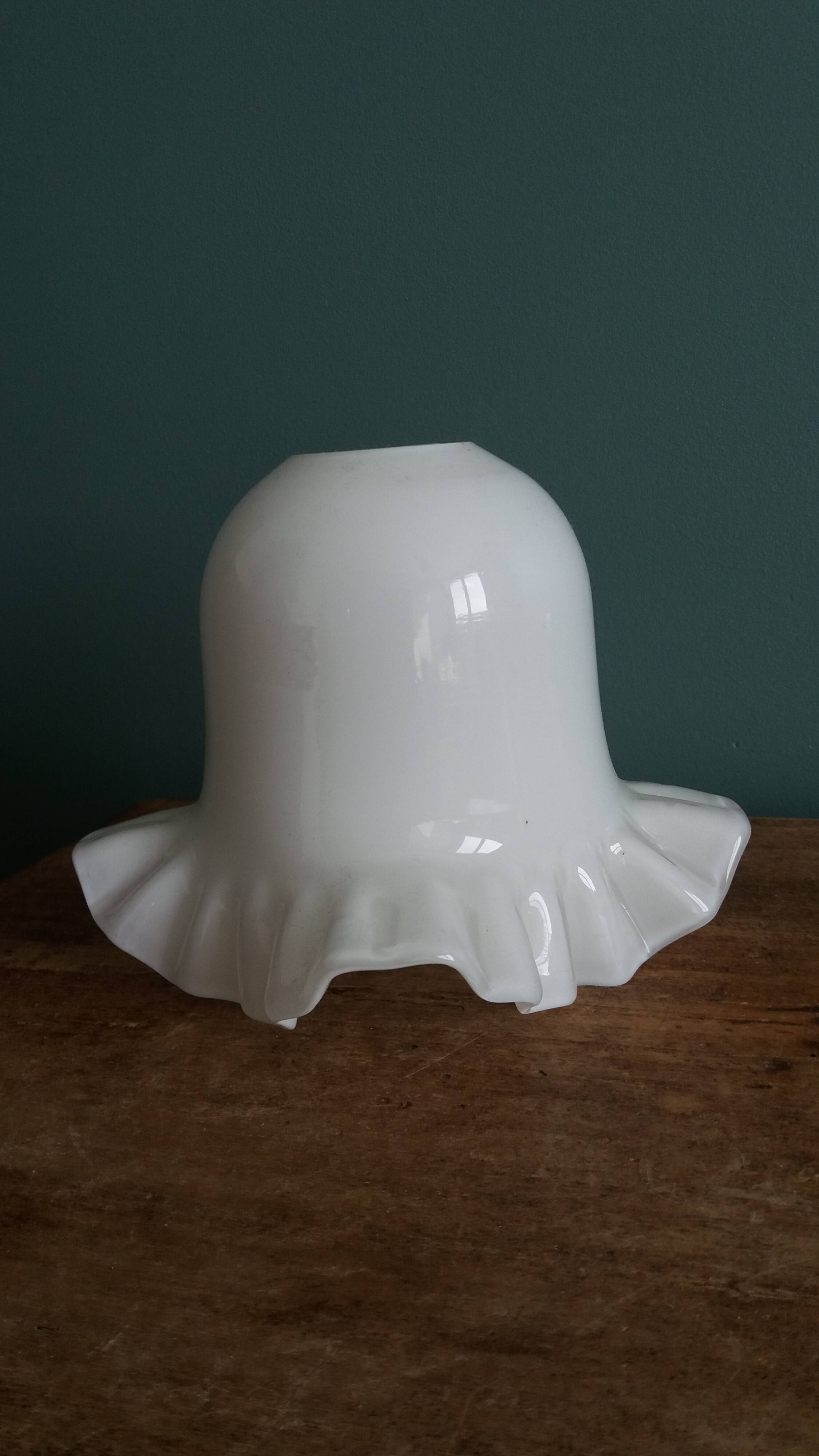 White opaline glass lampshade