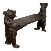 Two Bernese or Brienz bears, also known as Black Forest bears, forming a bench, 19th century
