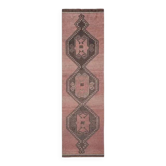 1970s Turkish Oushak Handmade Wool Cotton Pink Runner Rug 100x349