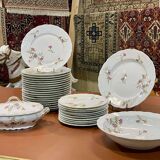1950s Limoges Porcelain Floral Dinner Service - 31 Pieces