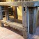 Antique Burgundian workbench in light oak