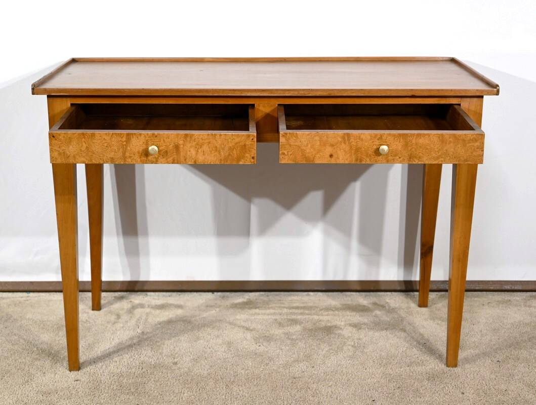 Desk Table in Ash, Mahogany and Cherry, Directoire Style – Mid-19th Century