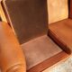 Sofa club leather 3 places buttoned back finish studded and velvet
