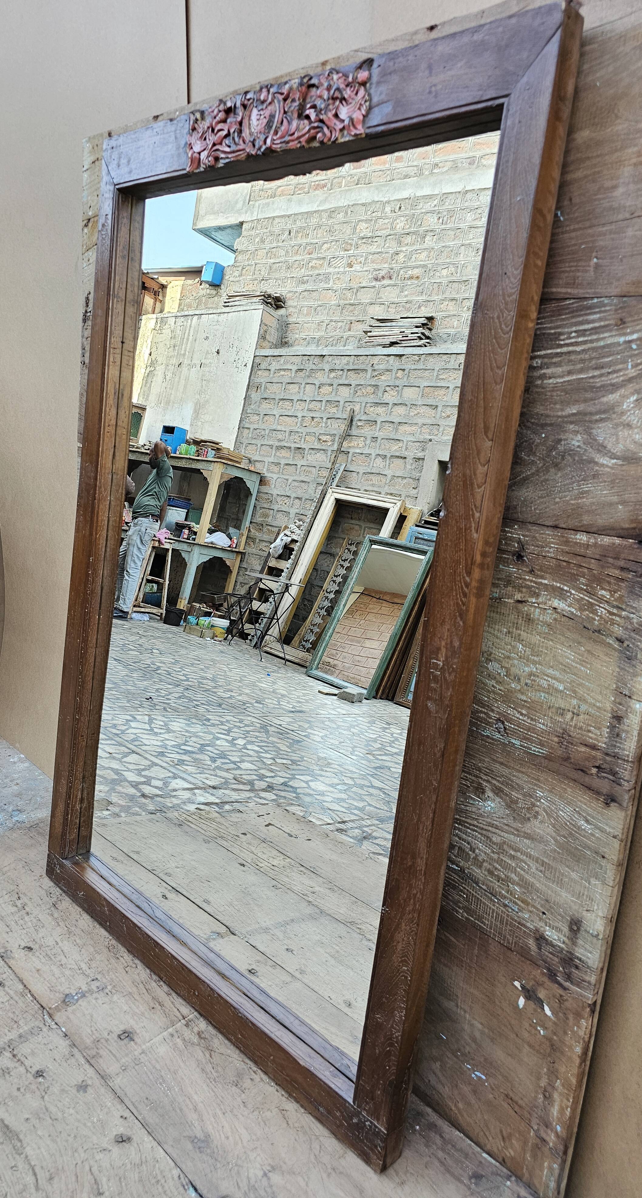 Burmese teak mirror