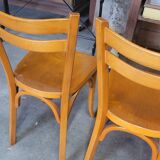 Series of 4 bistro chairs signed Baumann 1950 vintage
