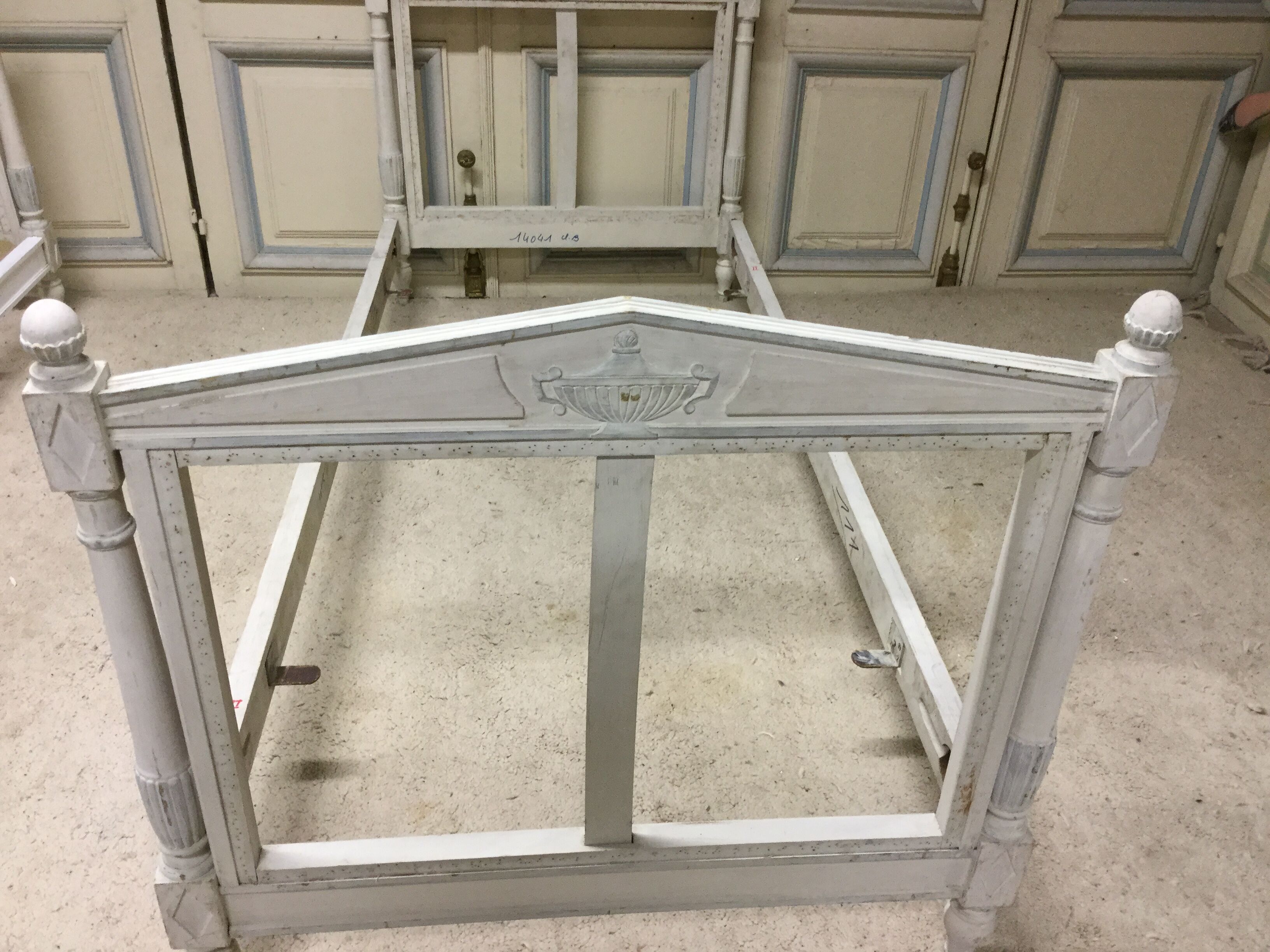 White executive-style bed