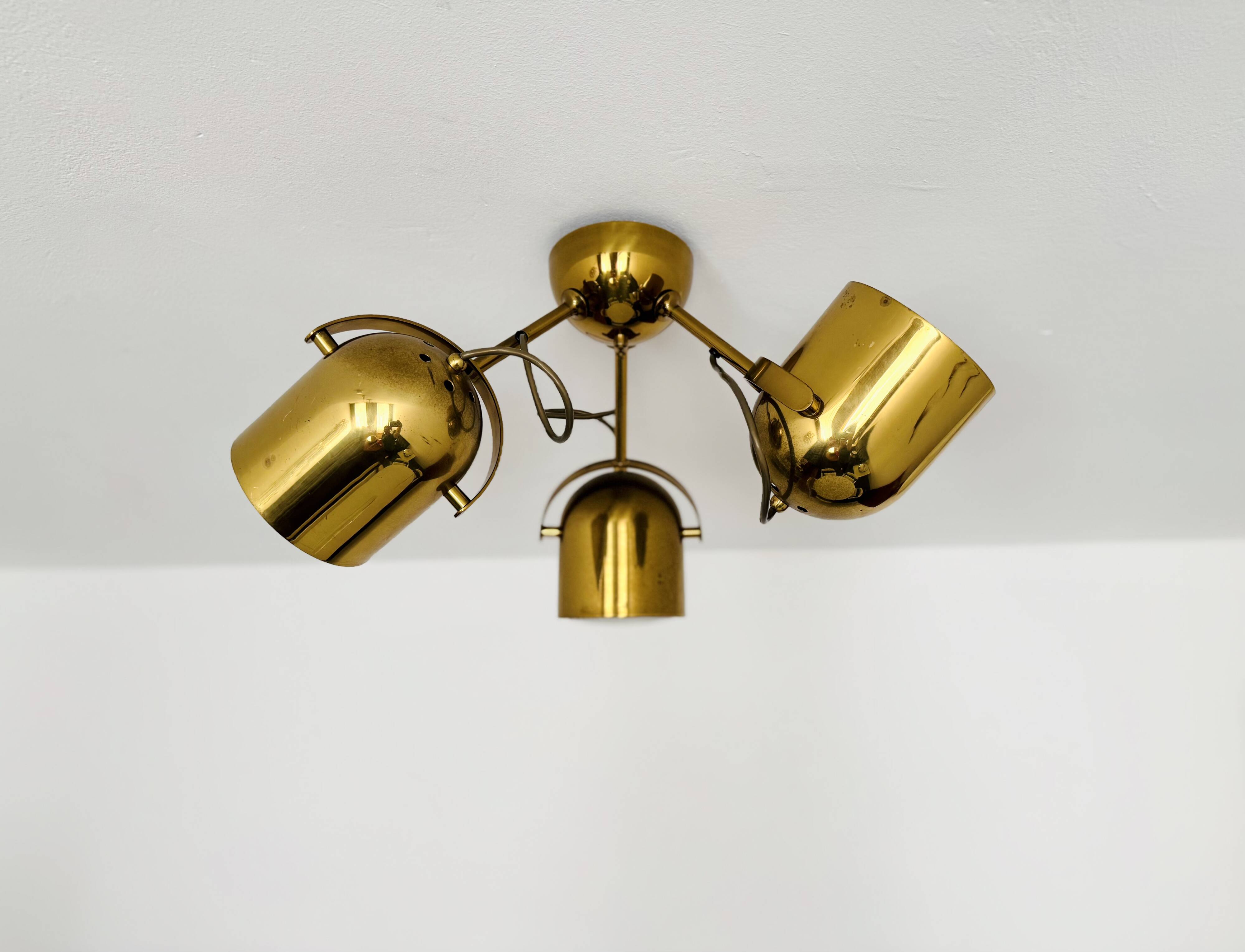 Adjustable Brass Spot Ceiling Lamp by Florian Schulz