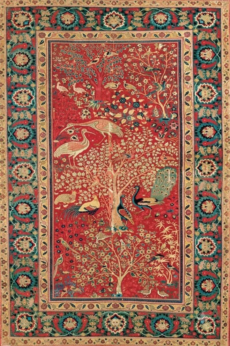 Persian rug "Tree of Life" with Birds – 137 x 240 cm - Handmade