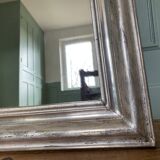 Louis-Philippe mirror gilded with silver leaf