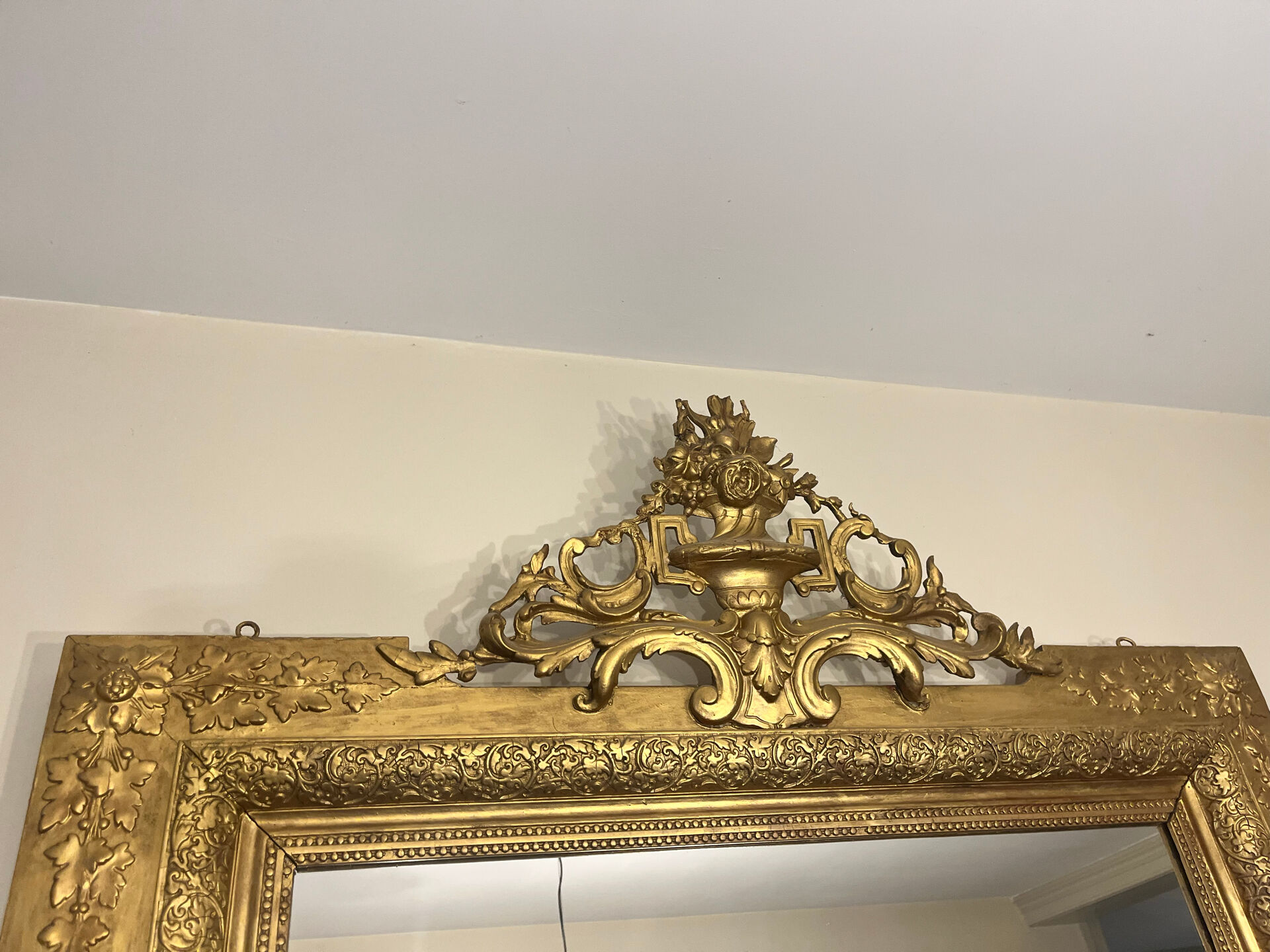 Large gilded antique mirror