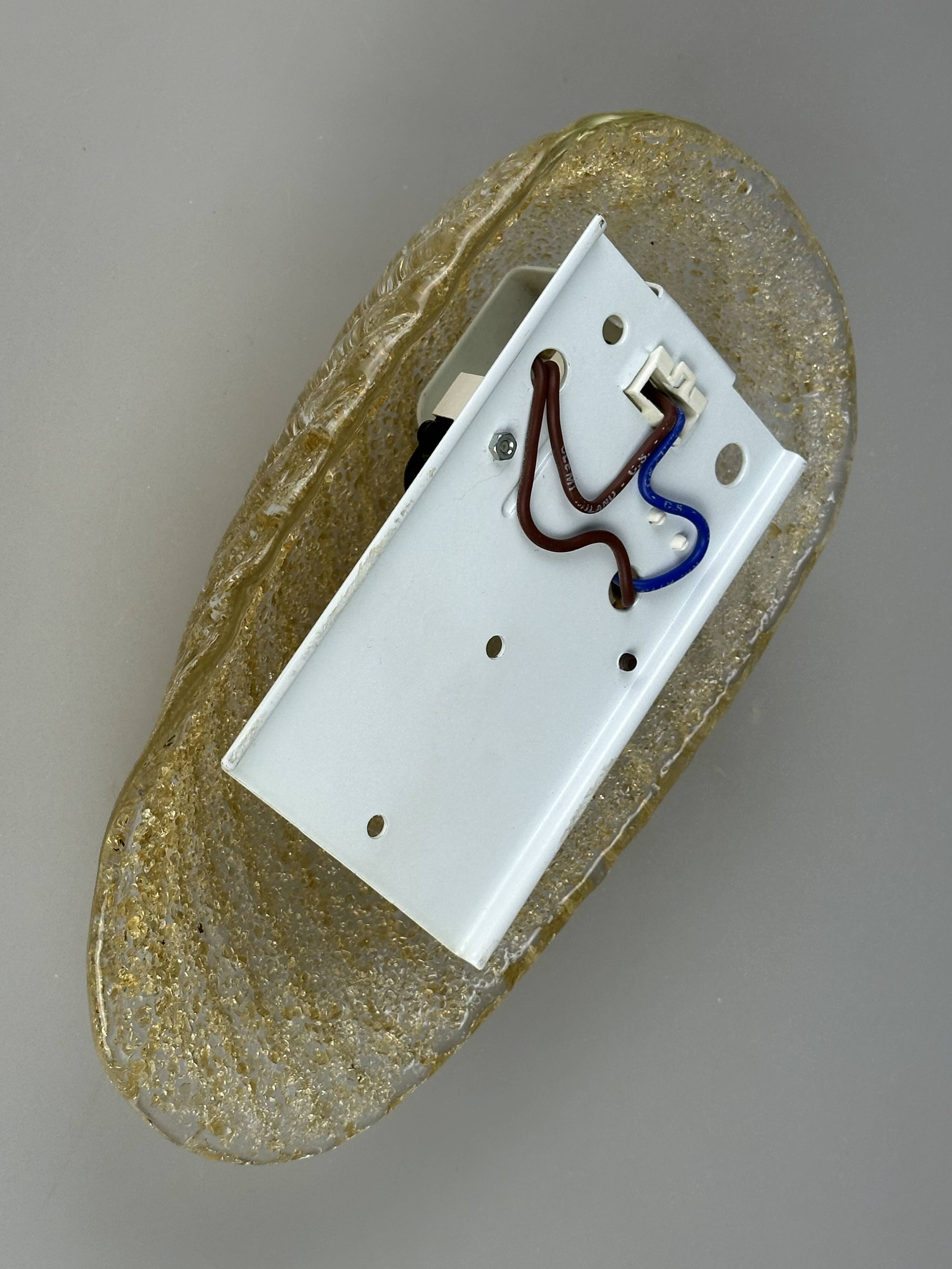 1960s/70s Lamp/Wall Light, Glass, Brass, Leaf, Space Age Design