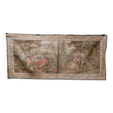 Large Aubusson-style wall tapestry with a gallant scene, 196 cm