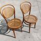 Paire de chaises en cannage et bois courbé par Mundus