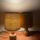Paire de lampe bois et jute