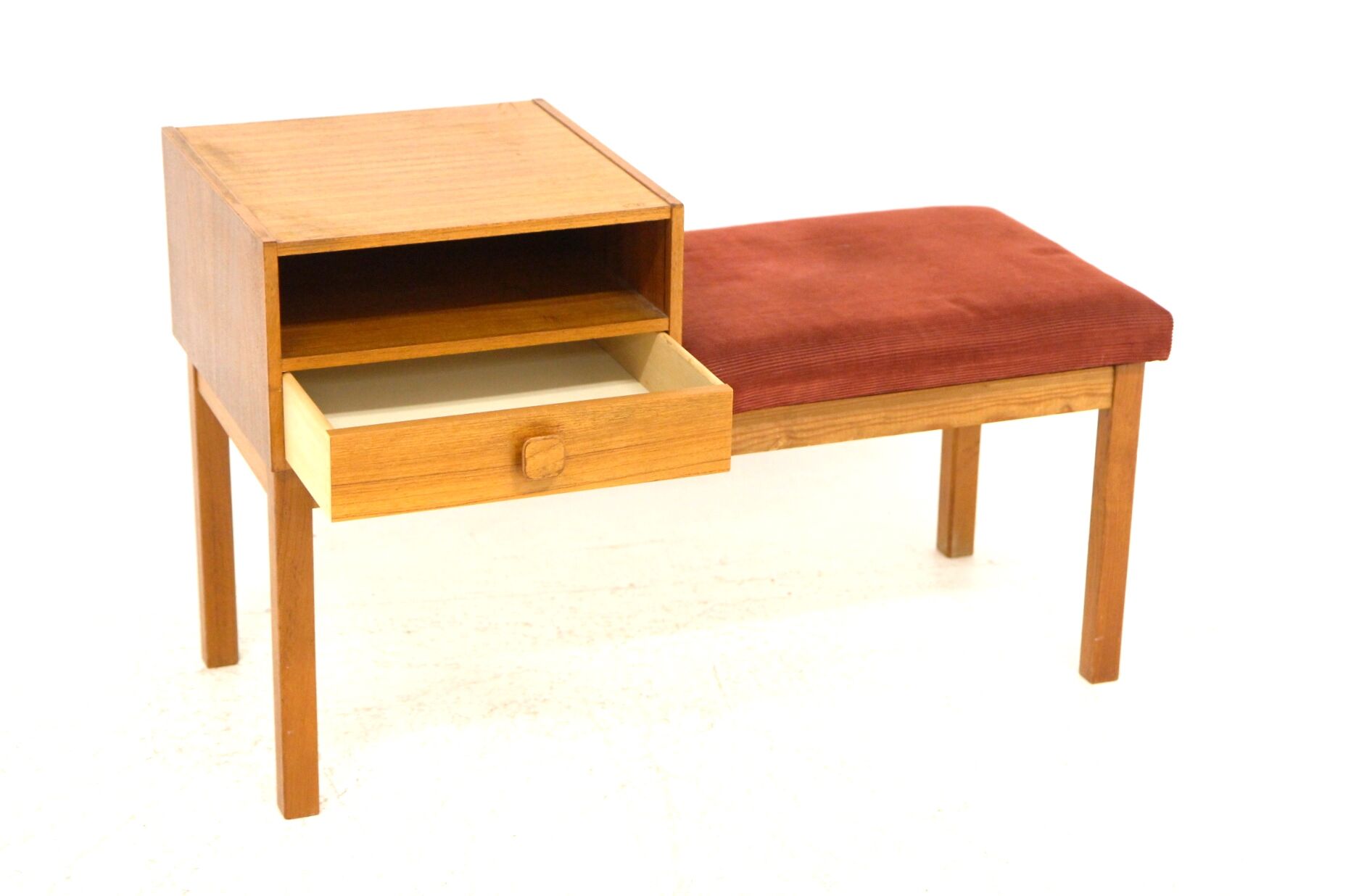 Teak telephone bench, Sweden, 1960