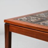 Scandinavian rosewood and ceramic coffee table