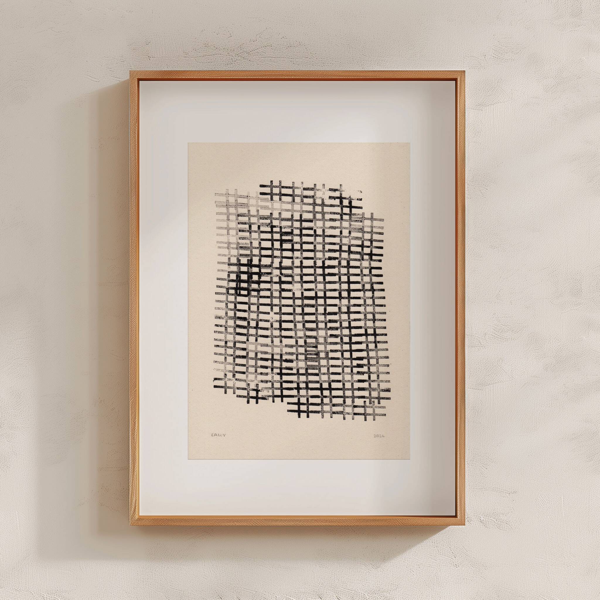 Ink on paper - GRID - signed Eawy