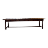 Table XXL noyer massif foncé 3m
