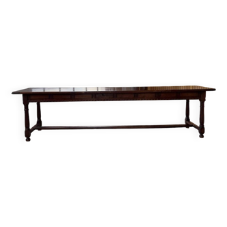 Table XXL noyer massif foncé 3m