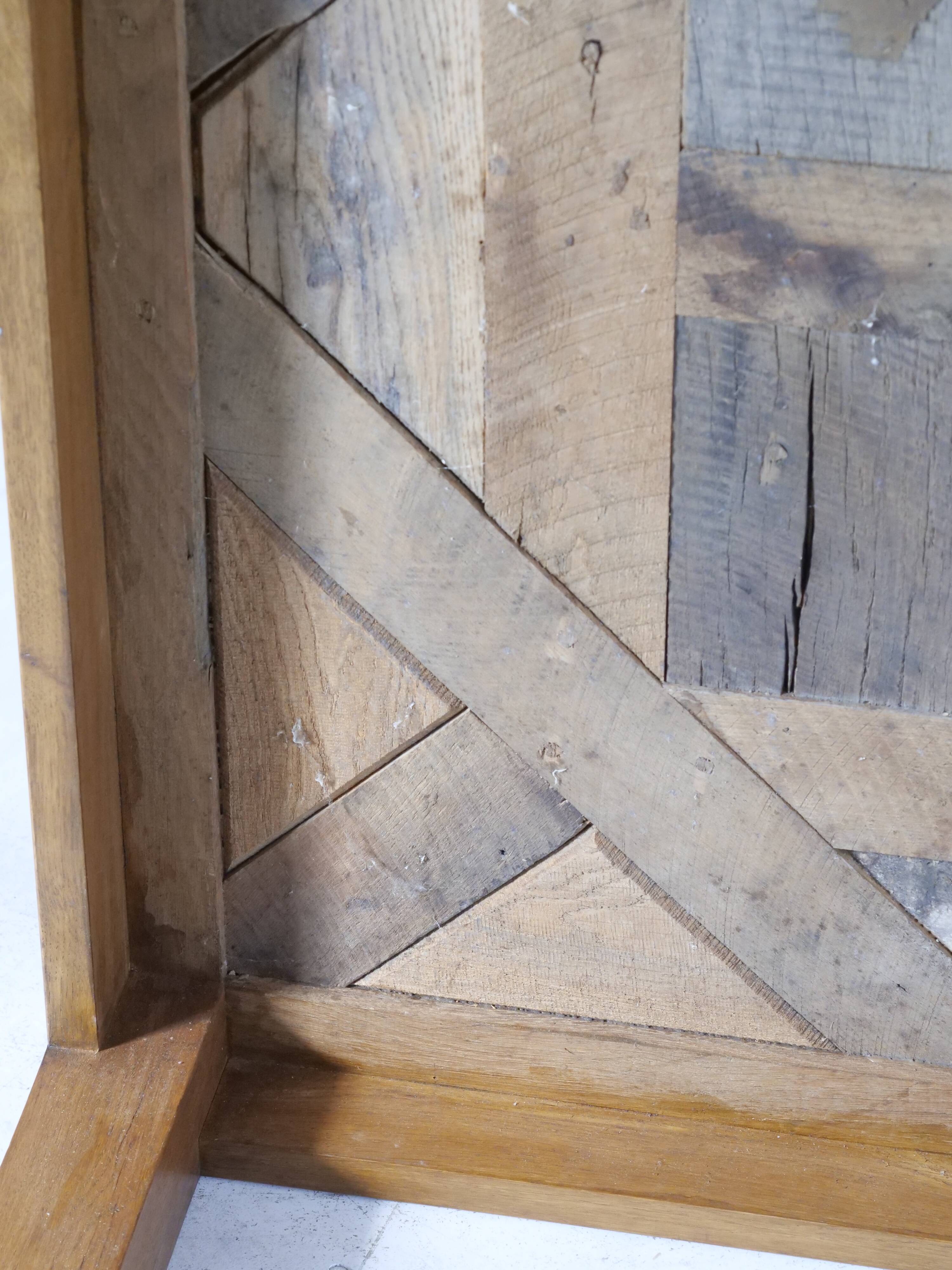 solid oak coffee table Aremberg parquet pattern from the 19th century