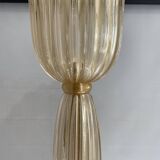 Signed Archimede Seguso Murano Glass Floor Lamp Gold Italian Art Deco 1980s