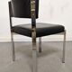 Série de 4 chaises en cuir et acier chromé Roche Bobois des années 70