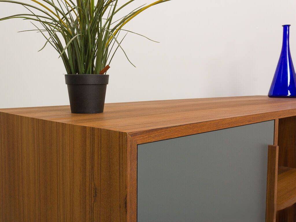 Teak TV cabinet with 2 doors and a niche with shelf