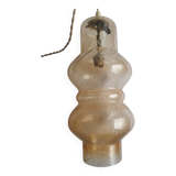 Large vintage brown glass hanging lamp