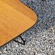 Triangle coffee table in golden blond oak base full iron of the 50s