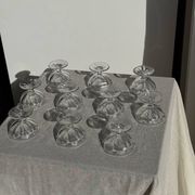 Set of 10 small vintage glass ice cream bowls.