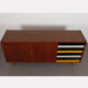 Oak sirdeboard with yellow and black drawers by Jiri Jiroutek, 1960