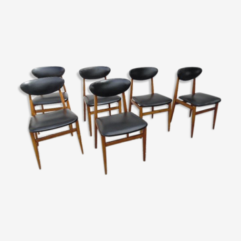 Series of six scandinavian chairs
