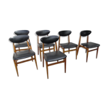 Series of six scandinavian chairs