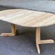 Round stripped extendable dining table in the style of Rainer Daumiller Hirtshals Sa.