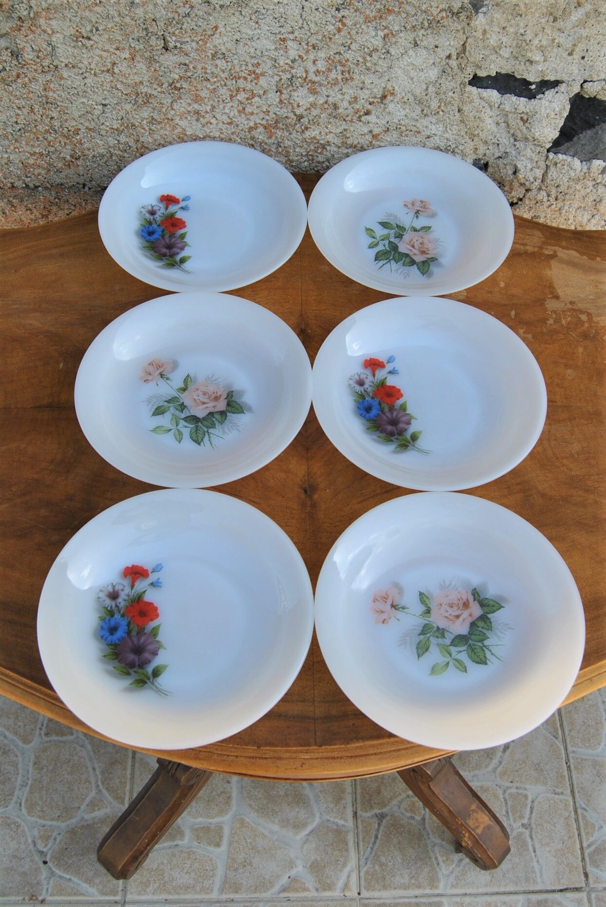Set of 6 plates in arcopal 70