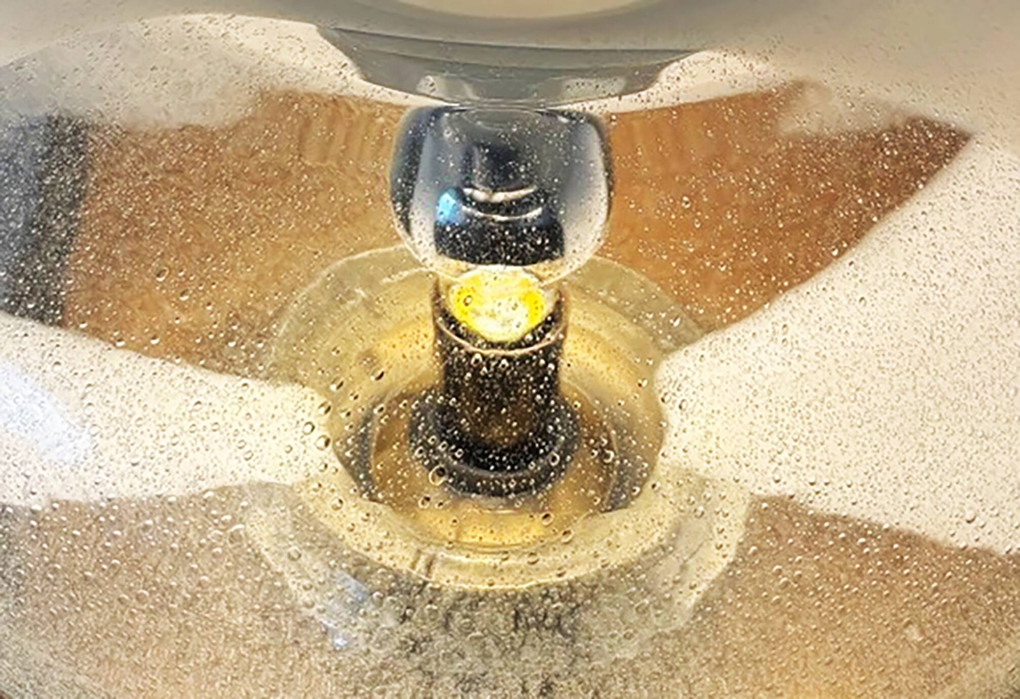 Mazzega Lampe Murano  Verre Puliginiso et inox 1971