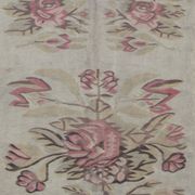 Bessarabian Kilim Rug 1870, Pink & Sky Blue Floral Wool Flatweave 176x271cm