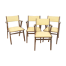 Suite of 4 vintage armchairs from the 1950s