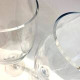 Duo of Large Tealight Holders Vases Candle Holders on Stand Blown Crystal Glass Deco