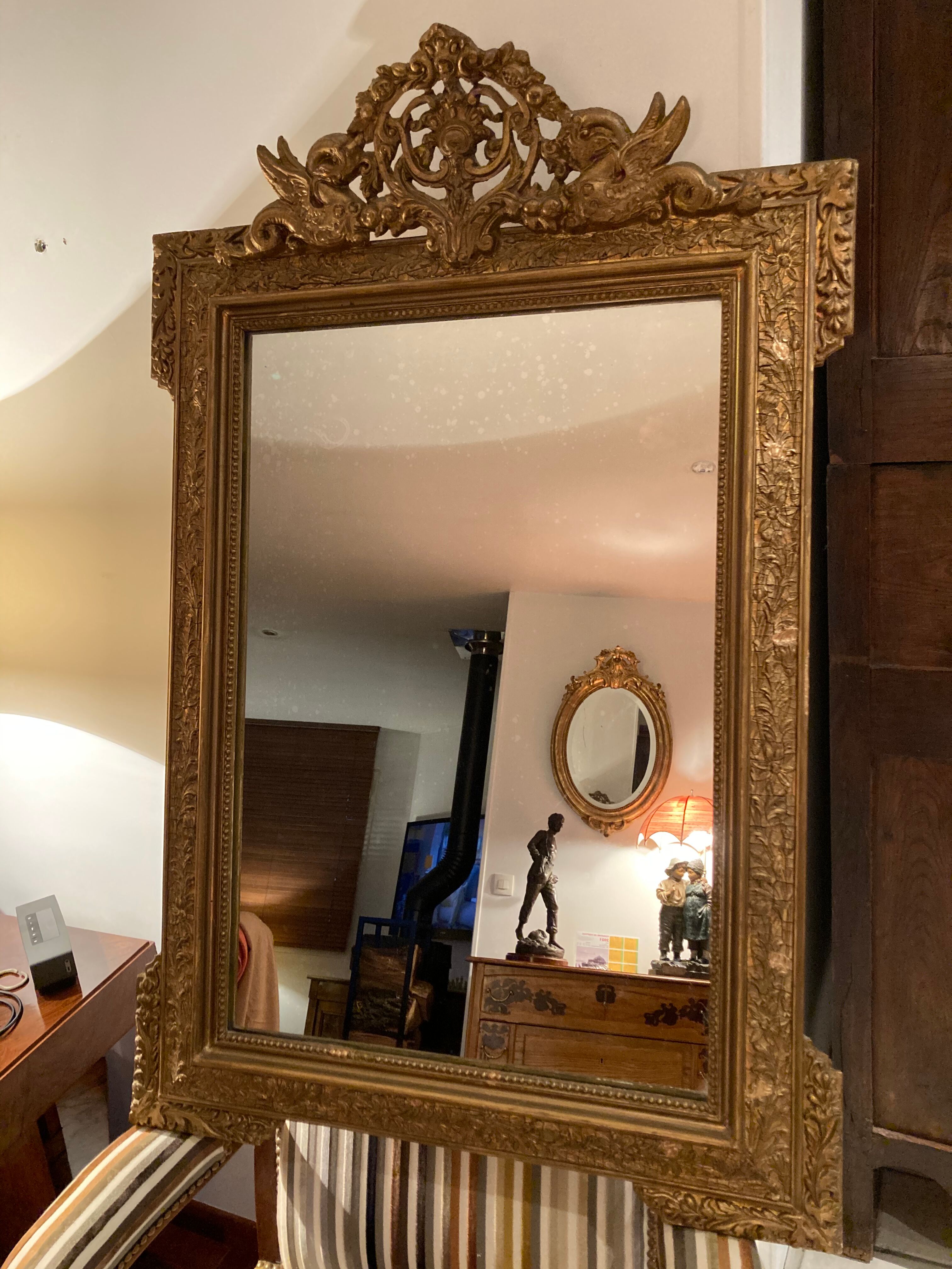Golden mirror 1900s 73x110cm