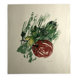 Joseph pollet, still life, c 1970. original lithograph signed in pencil