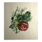 Joseph pollet, still life, c 1970. original lithograph signed in pencil