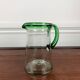 Vintage blown glass jug, green border
