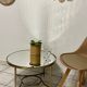 Table basse ronde miroir vintage
