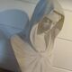 Bust of the Virgin in alabaster by Guglielmo Pugi.