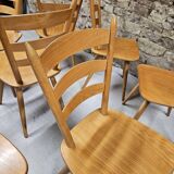 Lot of 8 country bistro chairs 1970