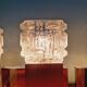 Pair of brushed aluminum and crystal wall lights, 1970s