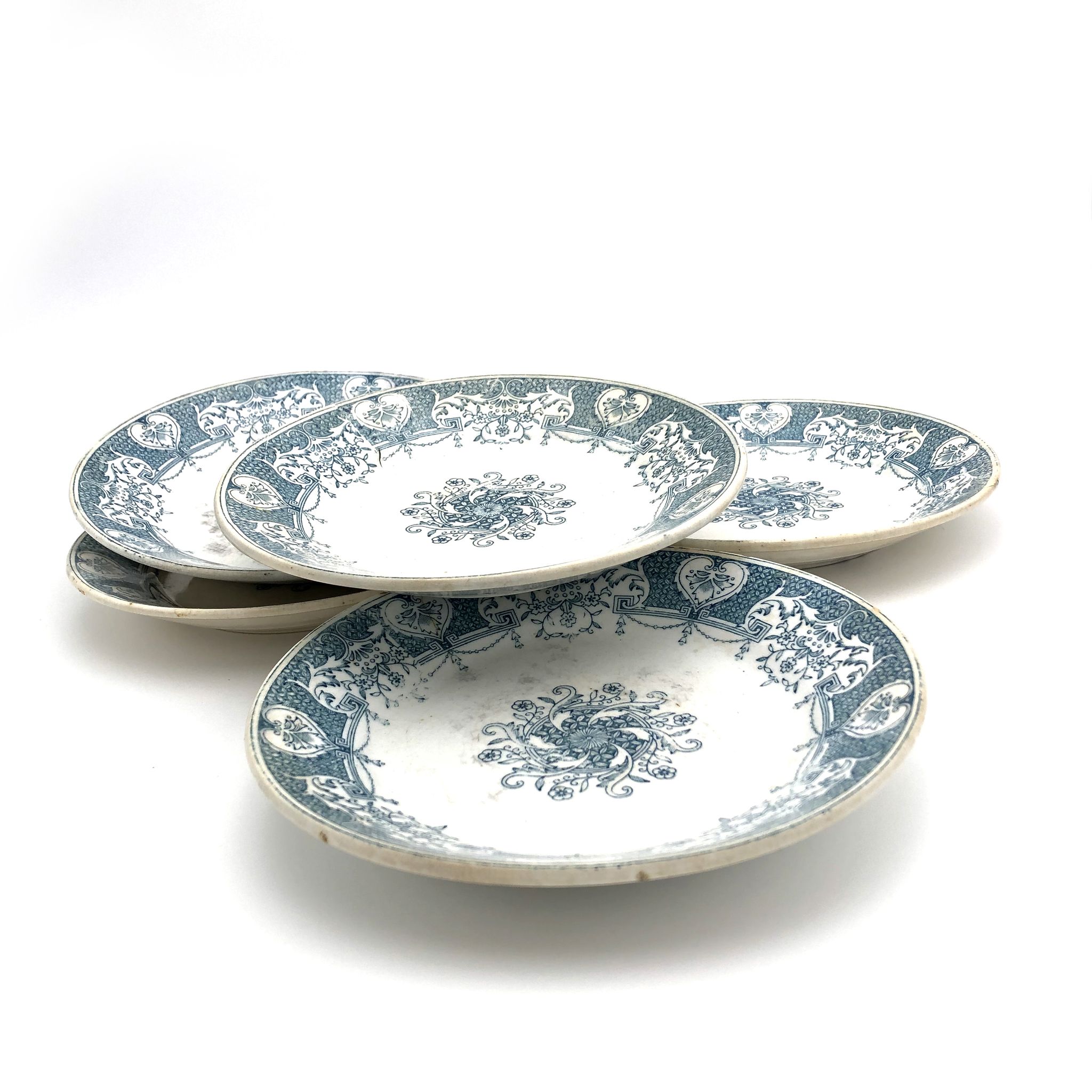 Lot of 5 dessert plates "Pickman de Seville/Cartuja"