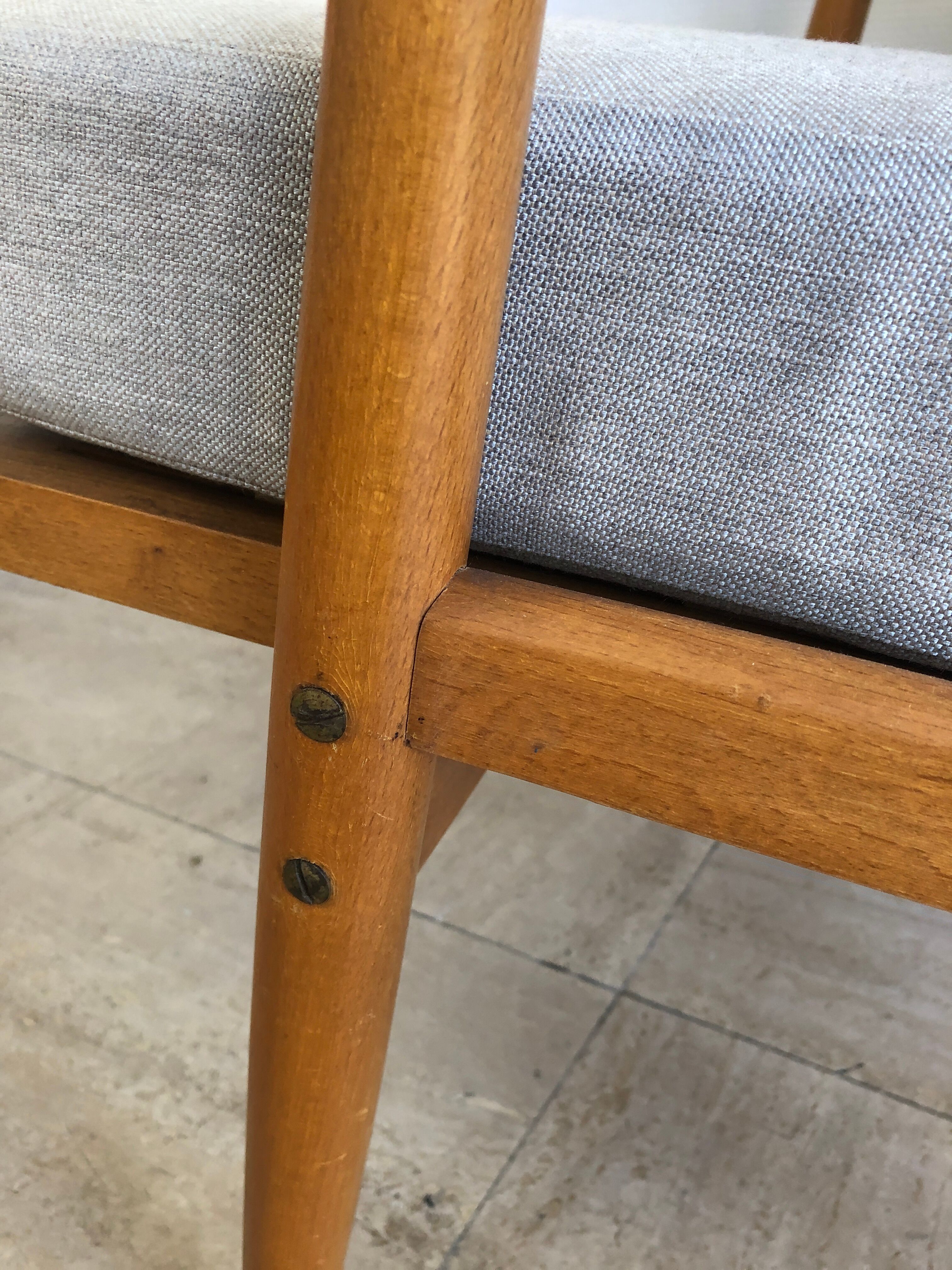 Pair armchairs compass feet, 1960